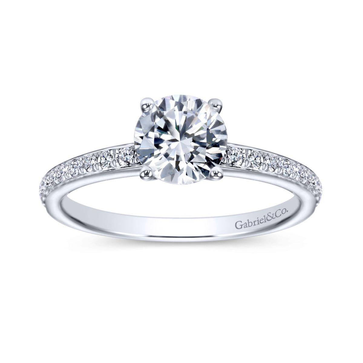 Gabriel & Co. 14k White Gold Contemporary Straight Engagement Ring