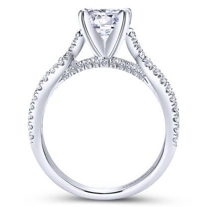 Gabriel & Co. 14k White Gold Contemporary Twisted Engagement Ring