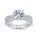 Gabriel & Co. 14k White Gold Contemporary Twisted Engagement Ring
