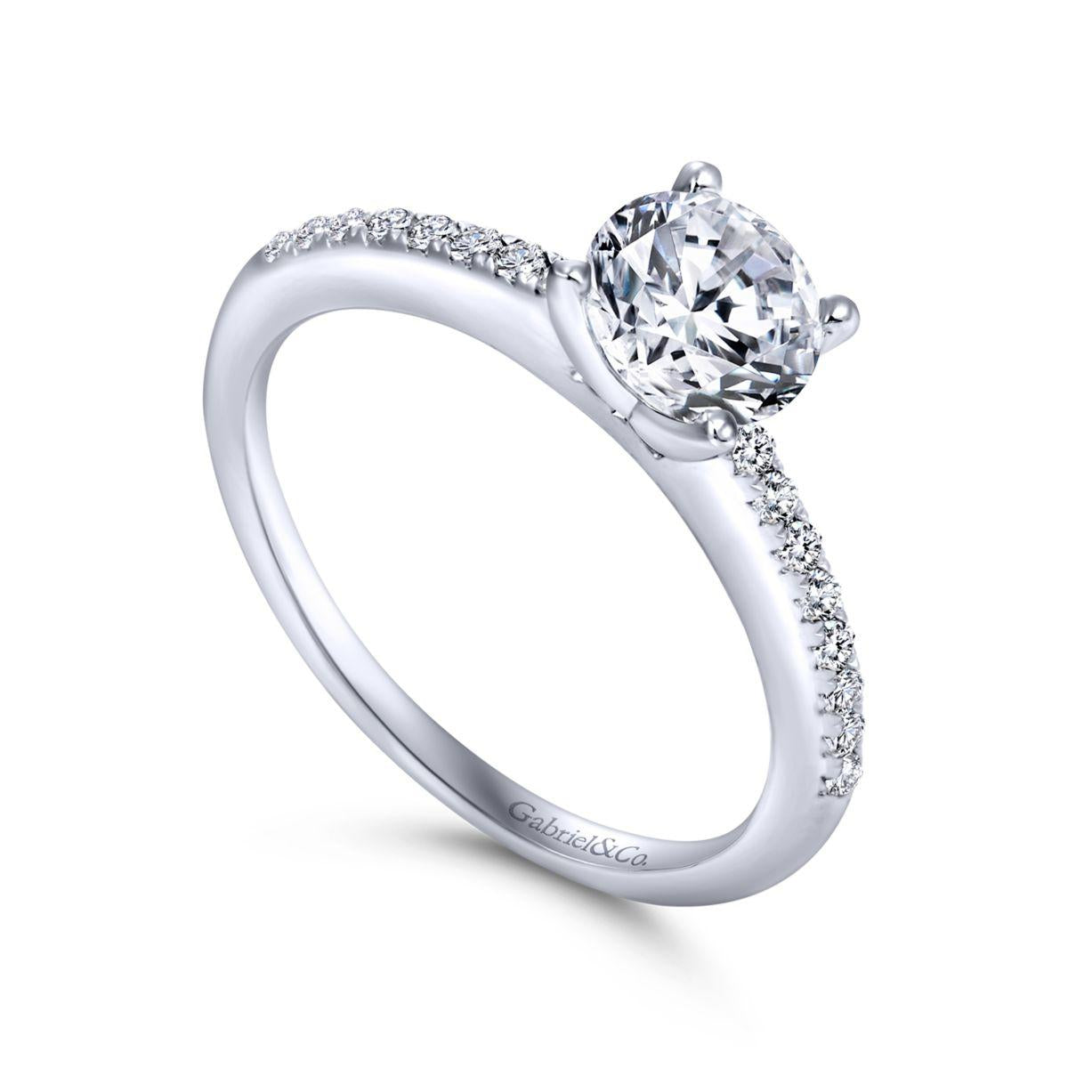 Gabriel & Co. 14k White Gold Contemporary Straight Engagement Ring