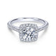 Gabriel & Co. 14k White Gold Contemporary Halo Engagement Ring