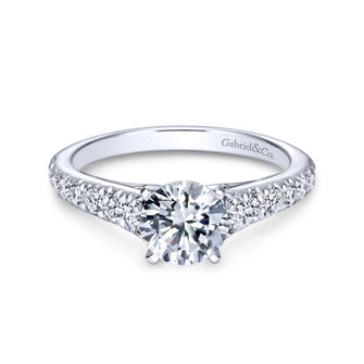 Gabriel & Co. 14k White Gold Contemporary Straight Engagement Ring