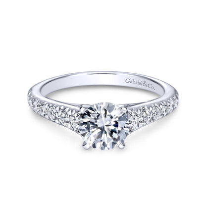 Gabriel & Co. 14k White Gold Contemporary Straight Engagement Ring