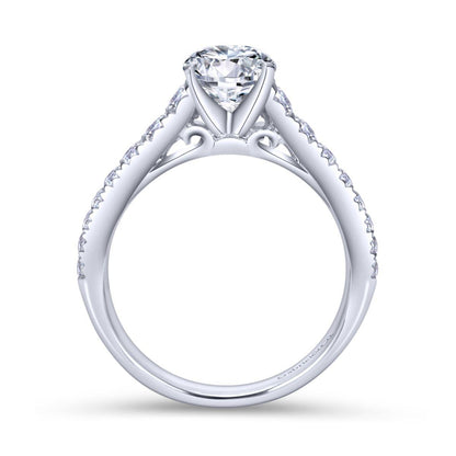 Gabriel & Co. 14k White Gold Contemporary Straight Engagement Ring