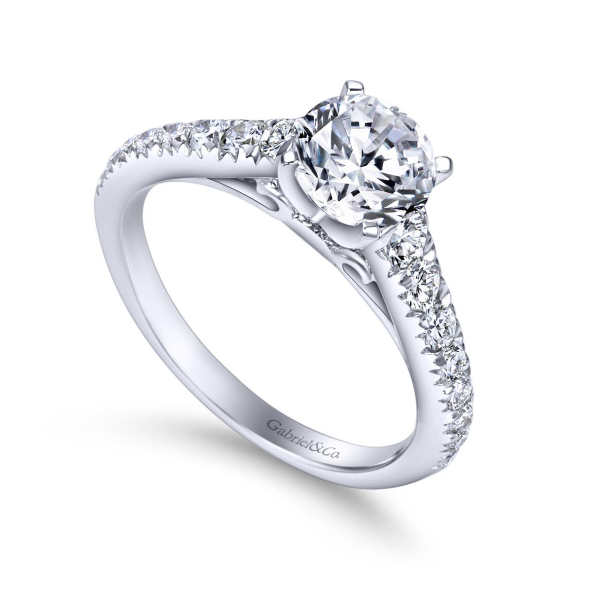 Gabriel & Co. 14k White Gold Contemporary Straight Engagement Ring