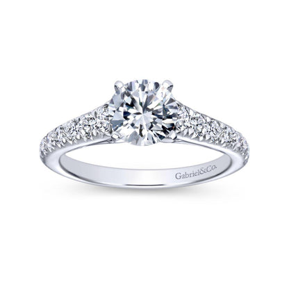 Gabriel & Co. 14k White Gold Contemporary Straight Engagement Ring