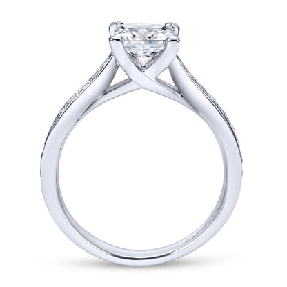 Gabriel & Co. 14k White Gold Contemporary Straight Engagement Ring