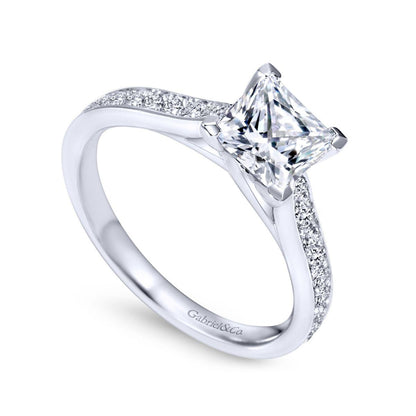 Gabriel & Co. 14k White Gold Contemporary Straight Engagement Ring