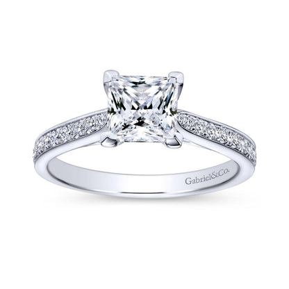 Gabriel & Co. 14k White Gold Contemporary Straight Engagement Ring