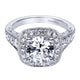 Gabriel & Co. 14k White Gold Victorian Halo Engagement Ring