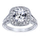 Gabriel & Co. 14k White Gold Victorian Halo Engagement Ring