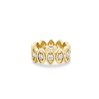 Gold & Diamond Large Marquise Eye Eternity Ring