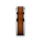 KOAN Titanium Polished Finish Koa Wood Inlaid Men's Wedding Ring with Beveled Edges - 6mm & 8mm