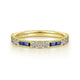 Gabriel & Co. LR4572Y45SA 14K Yellow Gold Sapphire Baguette and Diamond Stackable Ring