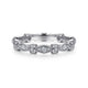 14K White Gold Geometric Stackable Diamond Ring