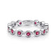 Gabriel & Co. LR4584W4JRA 14K White Gold Round Bezel Station Ruby Stackable Ring
