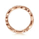 14K Rose Gold Scrolling Floral Diamond Stackable Ring