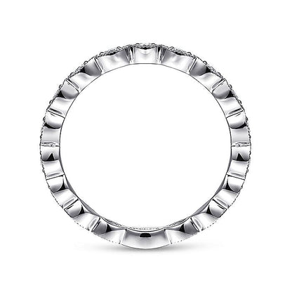 Gabriel & Co. LR4794W45JJ 14K White Gold Marquise Station Diamond Stackable Ring