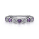 Gabriel & Co. LR4928W45AM 14K White Gold Alternating Amethyst and Diamond Station Ring