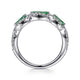 Gabriel & Co. LR50257W45EA 14K White Gold Twisted Diamond Rows and Emerald Marquise Stones Ring