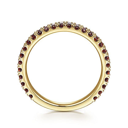 Gabriel & Co. LR50889Y4JGN 14K Yellow Gold Garnet Stacklable Ring