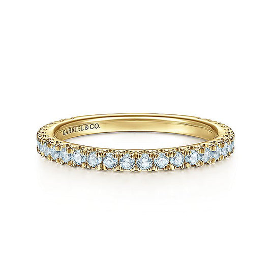 Gabriel & Co. LR50889Y4JLB 14K Yellow Gold Sky Blue Topaz Stacklable Ring