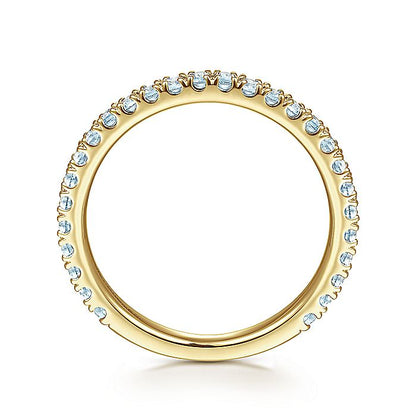 Gabriel & Co. LR50889Y4JLB 14K Yellow Gold Sky Blue Topaz Stacklable Ring