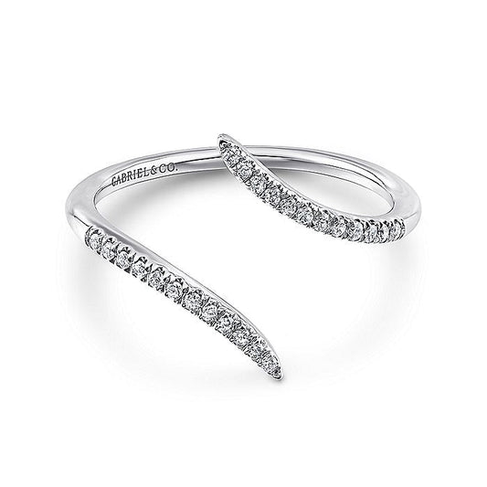 Gabriel & Co. LR51052W45JJ 14K White Gold Bypass Open Diamond Ring