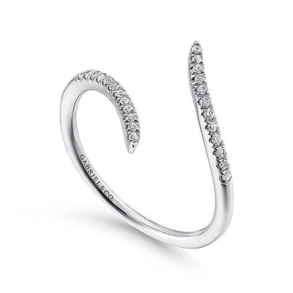 Gabriel & Co. LR51052W45JJ 14K White Gold Bypass Open Diamond Ring