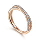 Gabriel & Co. LR51169K45JJ 14K Rose Gold Criss Cross Diamond Stackable Ring