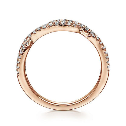 Gabriel & Co. LR51182K45JJ 14K Rose Gold Twisted Diamond Ring