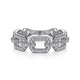 Gabriel & Co. LR51249W45JJ 14K White Gold Pavé Diamond Chain Link Ring Band