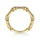 14K Yellow Gold Pavé Diamond Chain Link Stackable Ring Band