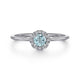 Gabriel & Co. LR51264W45AQ 14K White Gold Aquamarine Diamond Halo Promise Ring