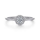 Gabriel & Co. LR51264W45JJ 14K White Gold Diamond Halo Promise Ring