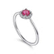 Gabriel & Co. LR51264W45RA 14K White Gold Ruby and Diamond Halo Promise Ring