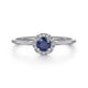Gabriel & Co. LR51264W45SA 14K White Gold Blue Sapphire and Diamond Halo Promise Ring