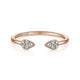 Gabriel & Co. LR51283K45JJ 14K Rose Gold Teardrop Pavé Diamond Cluster Split Ring
