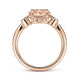 Gabriel & Co. LR51435K45MO 14K Rose Gold Horizontal Oval Morganite and Diamond Three Stone Ring