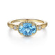 Gabriel & Co. LR51435Y45BT 14K Yellow Gold Oval Swiss Blue Topaz and Diamond Three Stone Ring