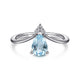Gabriel & Co. LR51453W45LB 14K White Gold Sky Blue Topaz Diamond Chevron Ring