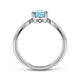 Gabriel & Co. LR51453W45LB 14K White Gold Sky Blue Topaz Diamond Chevron Ring