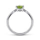Gabriel & Co. LR51453W45PE 14K White Gold Teardrop Peridot and Diamond Chevron Ring