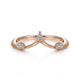Gabriel & Co. LR51459K45JJ 14K Rose Gold Diamond Cluster Chevron Ring