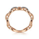 Gabriel & Co. LR51461K45JJ 14K Rose Gold Diamond Oval Link Chain Ladies Ring