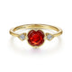Gabriel & Co. LR51462Y45GN 14K Yellow Gold Three Stone Garnet and Diamond Ring