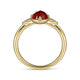 Gabriel & Co. LR51462Y45GN 14K Yellow Gold Three Stone Garnet and Diamond Ring