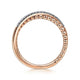 Gabriel & Co. LR51463K45JJ 14K Rose Gold Beaded Pavé Diamond Criss Cross Ring