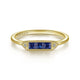 Gabriel & Co. LR51464Y45SA 14K Yellow Gold Diamond and Trio Princess Cut Sapphire Ladies Ring
