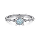 Gabriel & Co. LR51467W45AQ 14K White Gold Round Aquamarine and Diamond Halo Ring